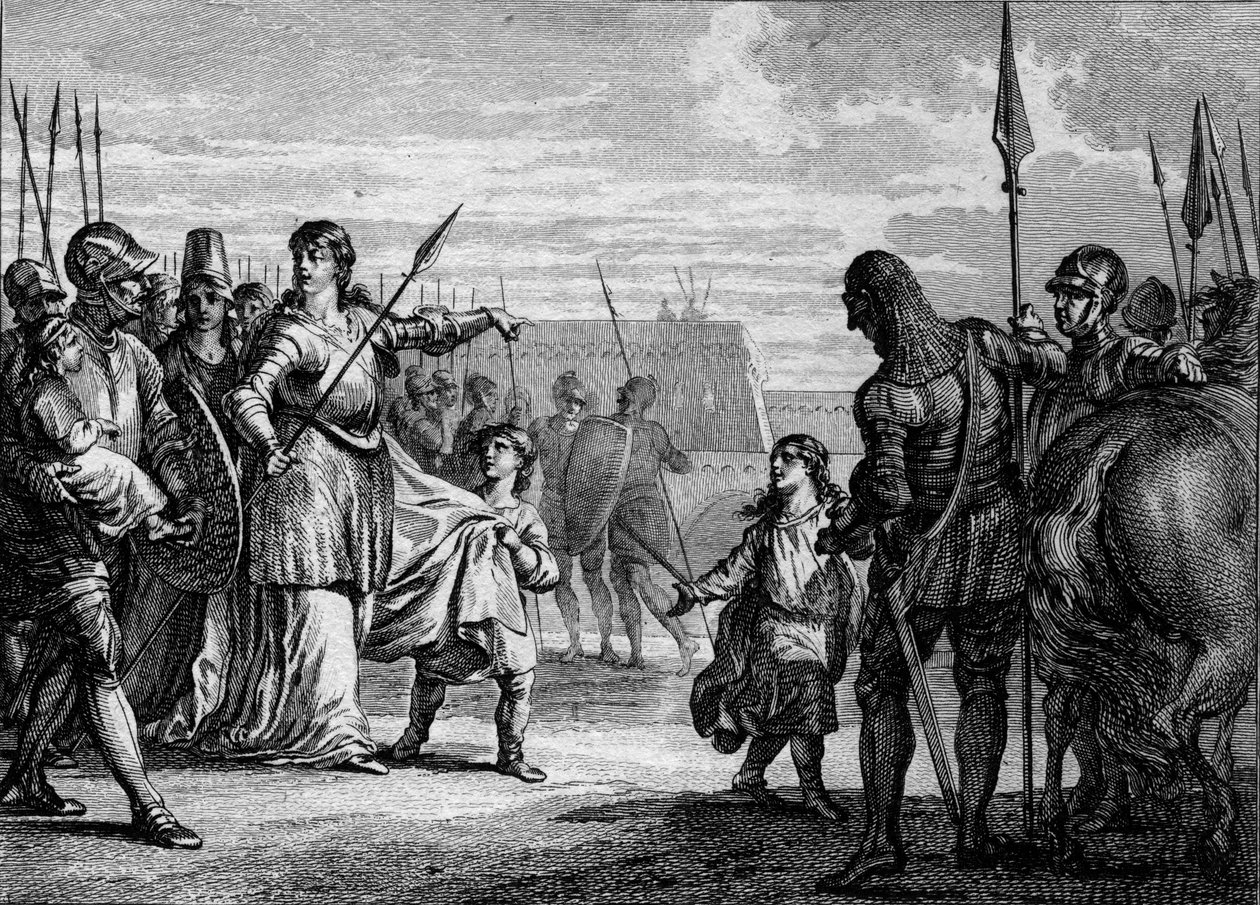 Charles Martel sent to prison, 714. Engraving by Jean Michel Moreau by Jean Michel the Younger Moreau