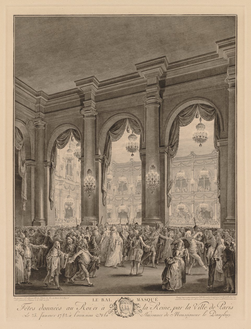 Masked Ball at the Hôtel de Ville, January 23, 1782 by Jean Michel the Younger Moreau