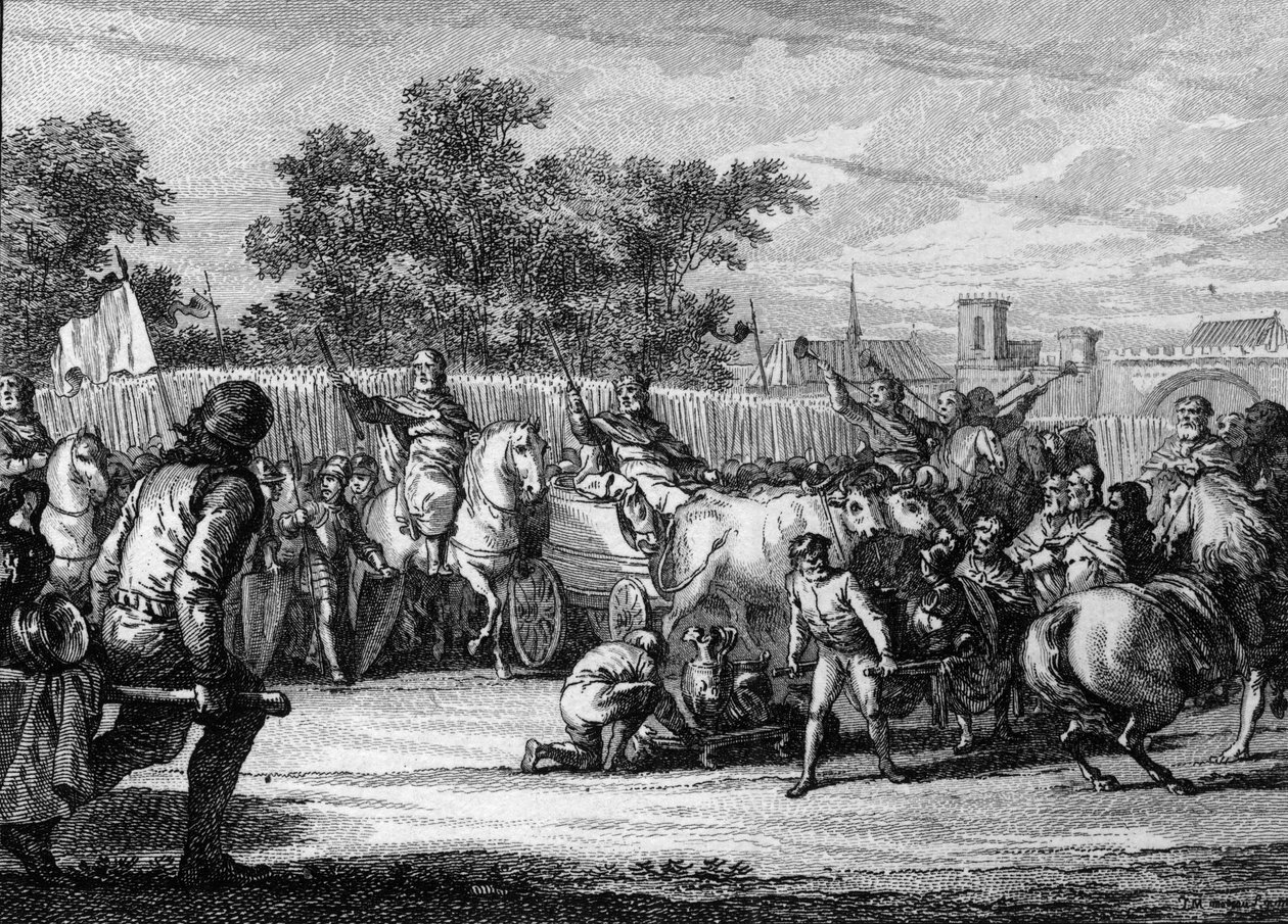 Merovingian period; arrival of the king during a 