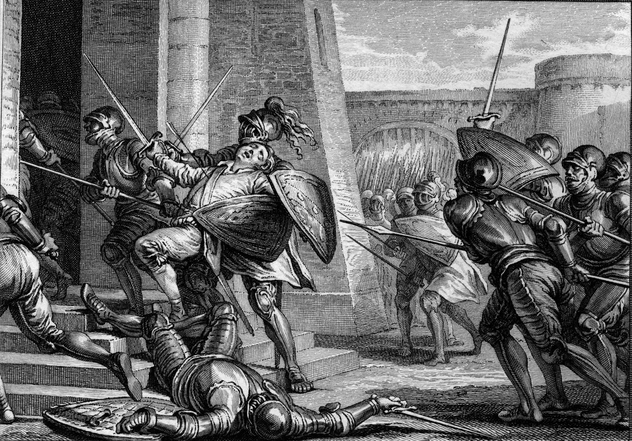 Robert the Fort died during the Battle of Brissarthe, 866 - Engraving by Jean Michel Moreau, dit Moreau le Jeune by Jean Michel the Younger Moreau