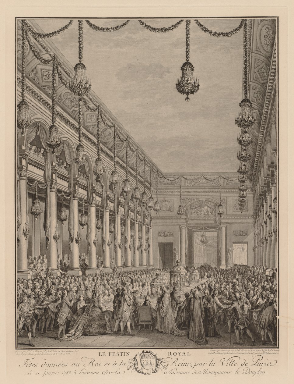 Royal Feast at the Hôtel de Ville, January 21, 1782 by Jean Michel the Younger Moreau