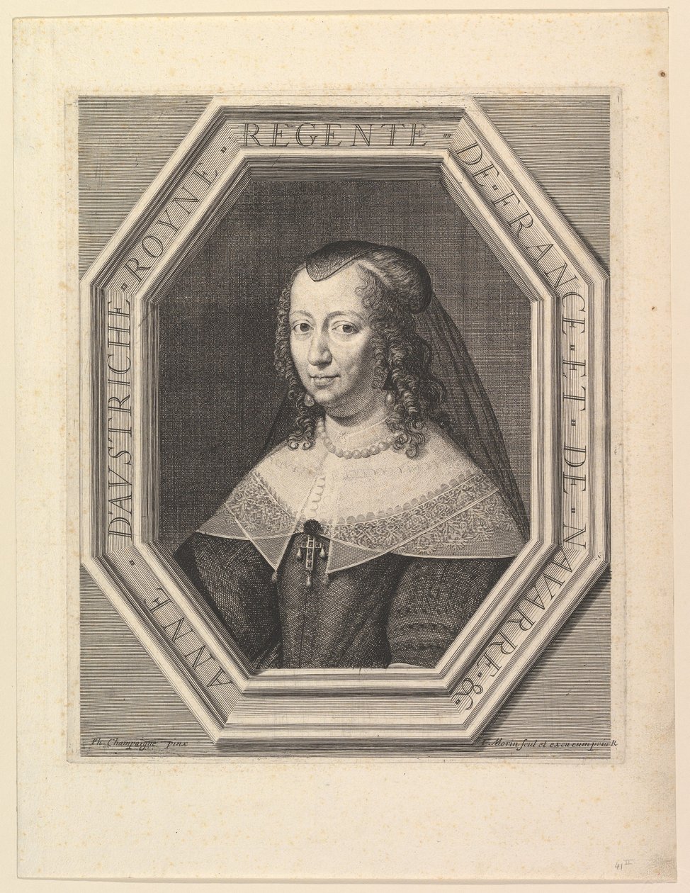 Anne of Austria, Queen of France, in Mourning by Jean Morin