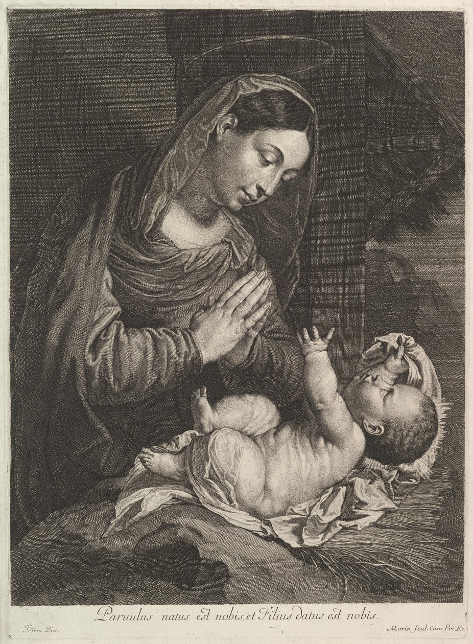 The Virgin Adoring the Child Jesus by Jean Morin
