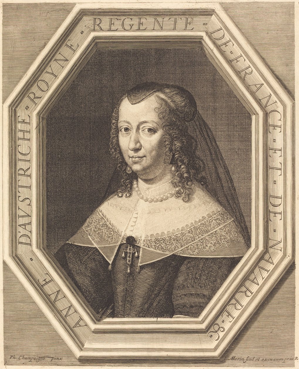 Anne of Austria by Jean Morin after Philippe de Champaigne