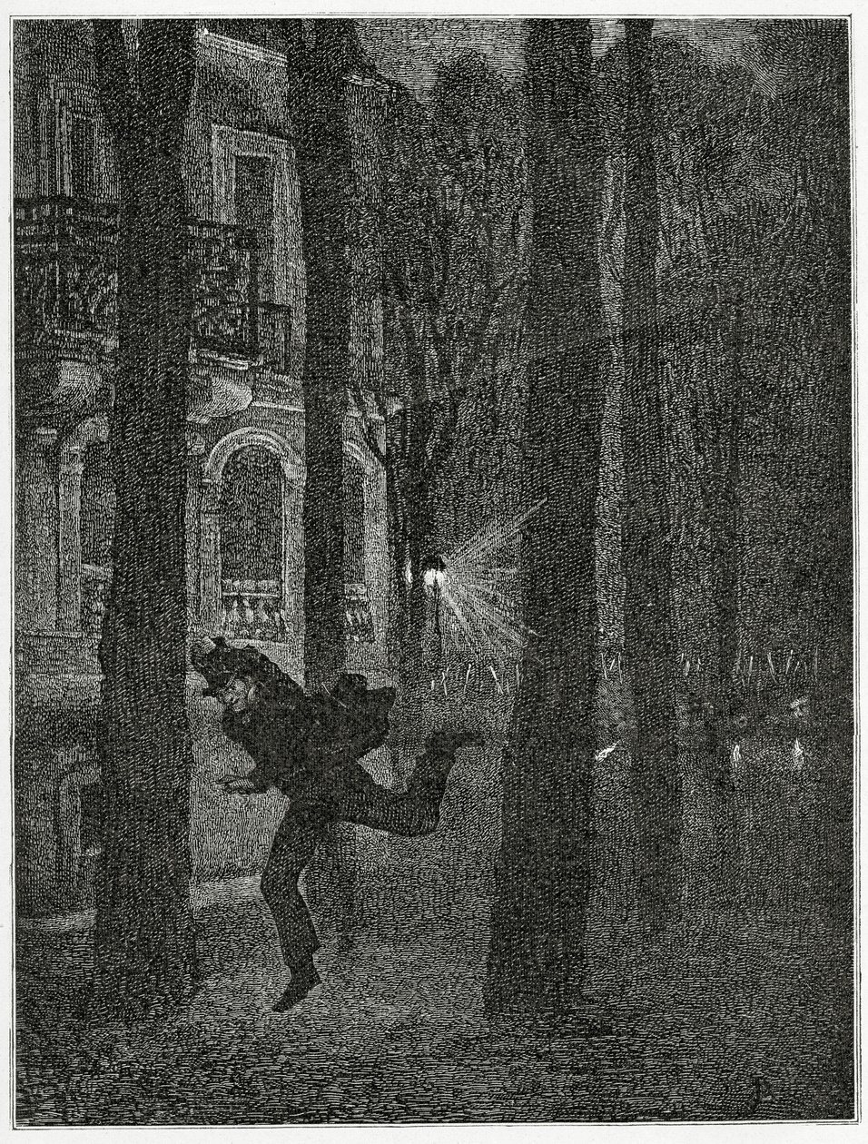 Fleeing Prisoner - Illustration from Histoire d’un Crime by Jean Paul Laurens