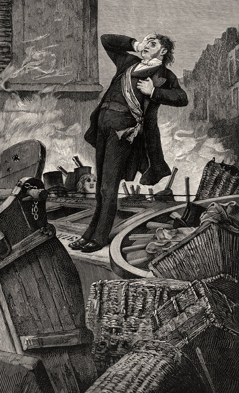 Mort de Baudin - illustration from Histoire d’un crime by Jean Paul Laurens