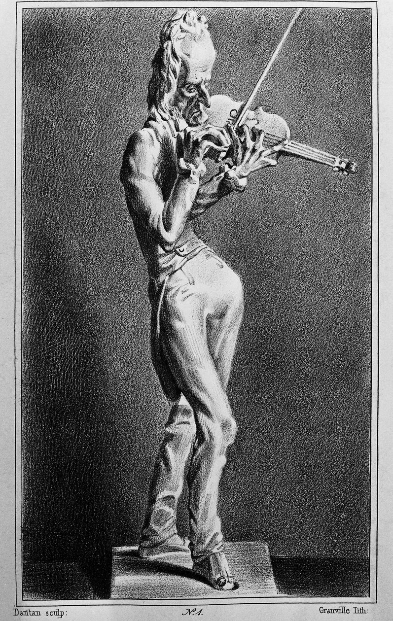 Niccolo Paganini (1782-1840), Italian Violinist and Composer. Caricature after the Sculpture of Jean Pierre Dantan the Young by Jean-Pierre (after) Dantan