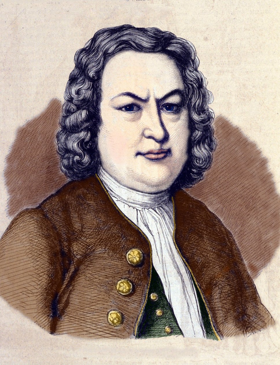 Portrait of Johann Sebastian Bach by Jean Pierre Laurens