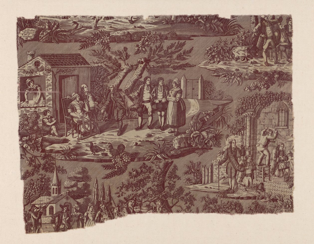 The Country Wedding (Furnishing Fabric) by Jean Pierre Marie Jazet