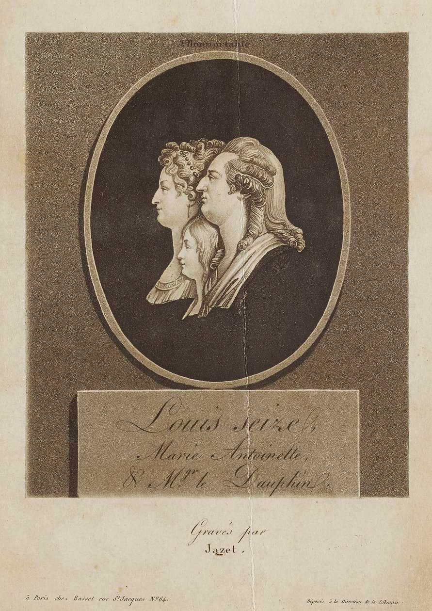 Louis XVI, Marie Antoinette, and the Dauphin by Jean Pierre Marie Jazet