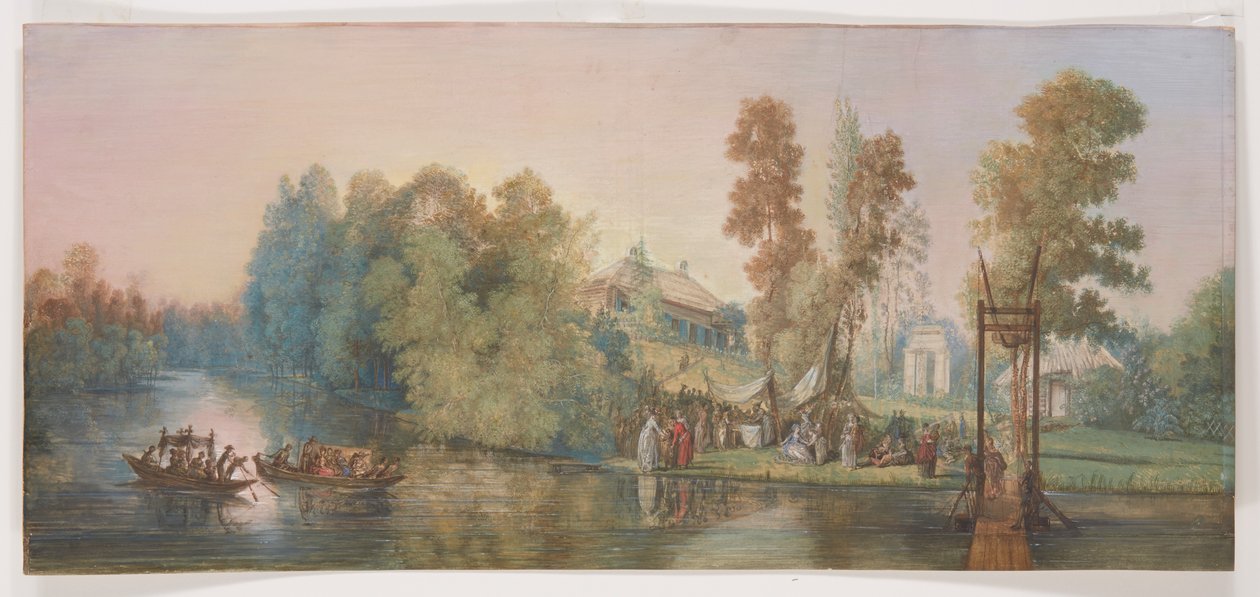Gallant Scene: Picnic at a Lake by Jean Pierre Norblin de La Gourdaine