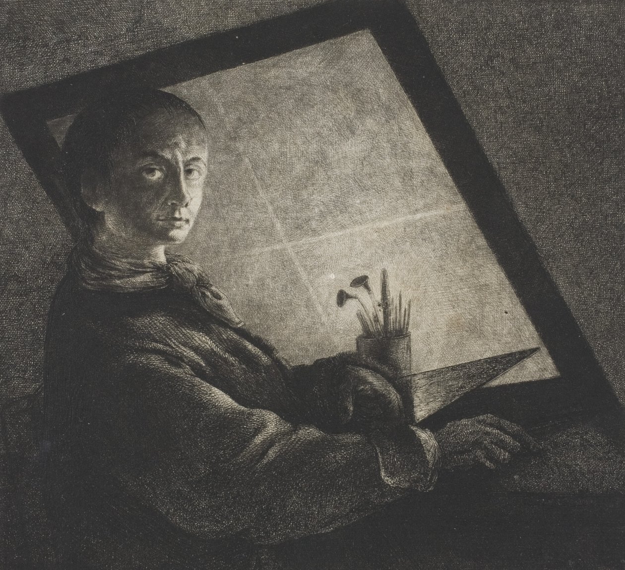 Self portrait by Jean Pierre Norblin de La Gourdaine