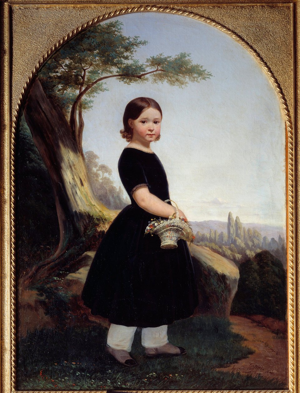 Portrait of a little girl (Esther Debost) Esther Debost, cousin of the artist by Jean Raymond Hippolyte Lazerges