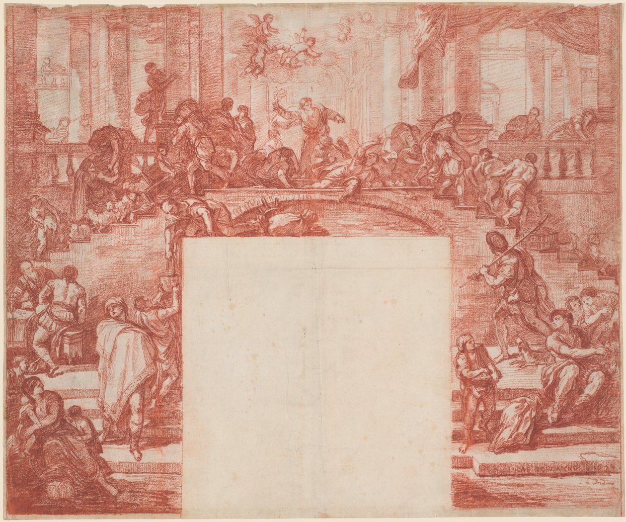 Christ Cleansing the Temple (after Luca Giordano) by Jean Robert Ango after Luca Giordano