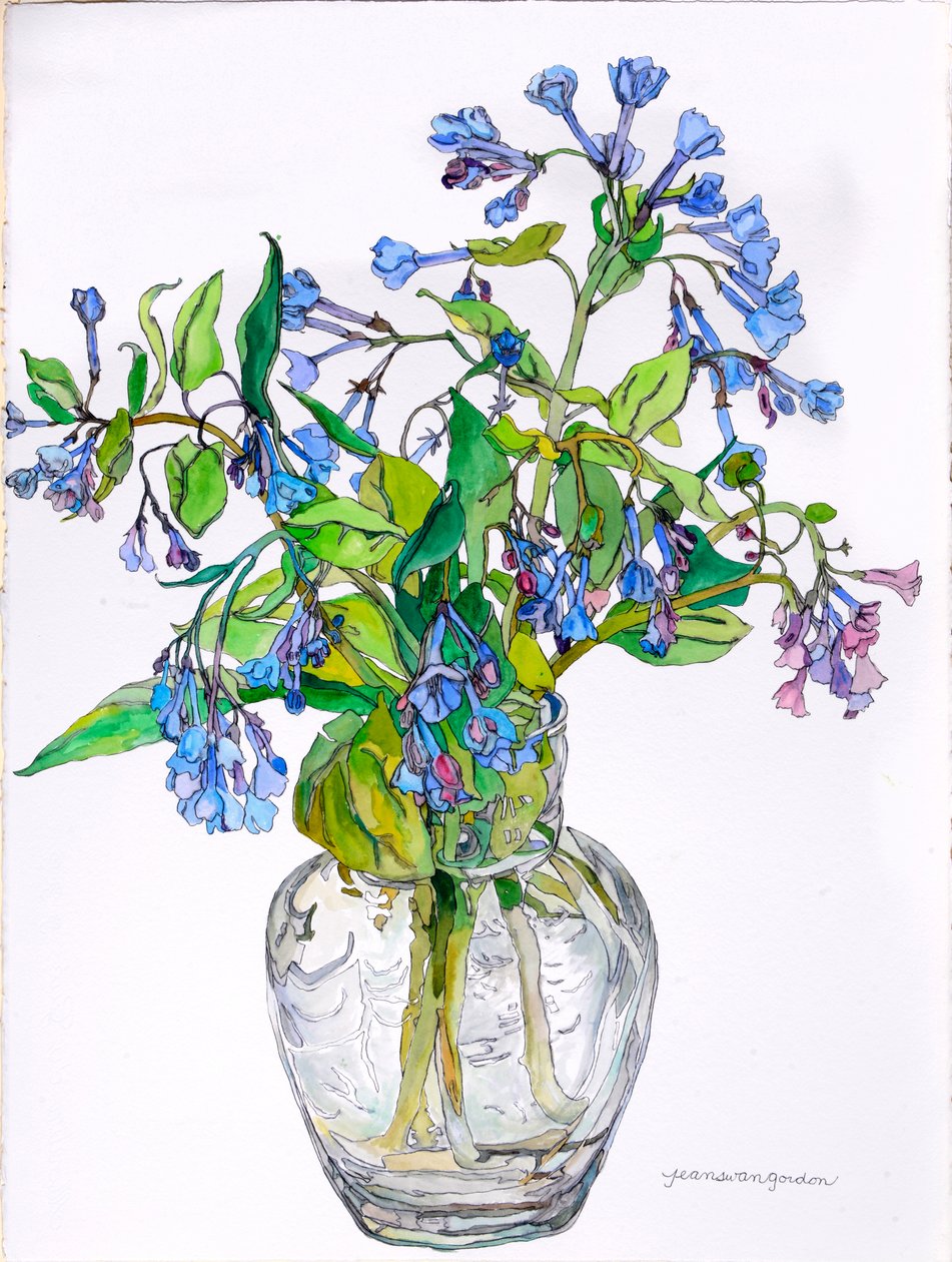 Virginia Blue Bells in Narrow Necked Vase, 2006 by Jean Swan Gordon