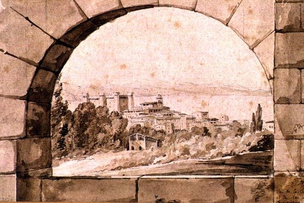 View of the Town and Lake of Bracciano, c.1810 by Jean Thomas Thibault
