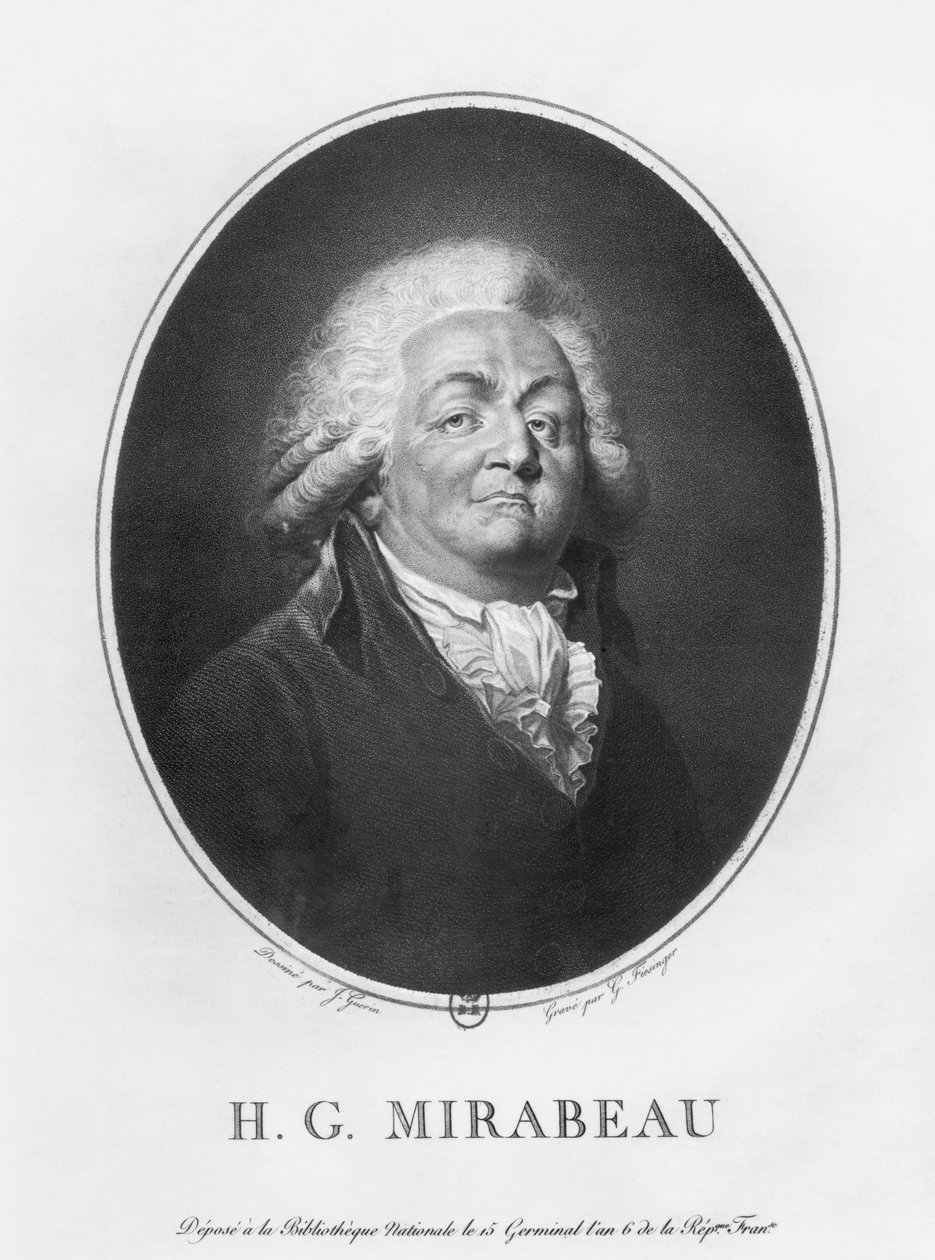 Honore Gabriel Riqueti, Comte de Mirabeau, engraved by Frantz Gabriel Fiesinger, 1797 by Jean Urbain Guerin