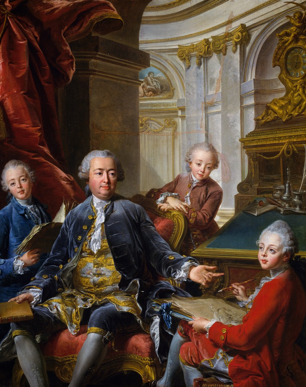Monsieur Carre de Cande with His Three Sons by Jean Valade