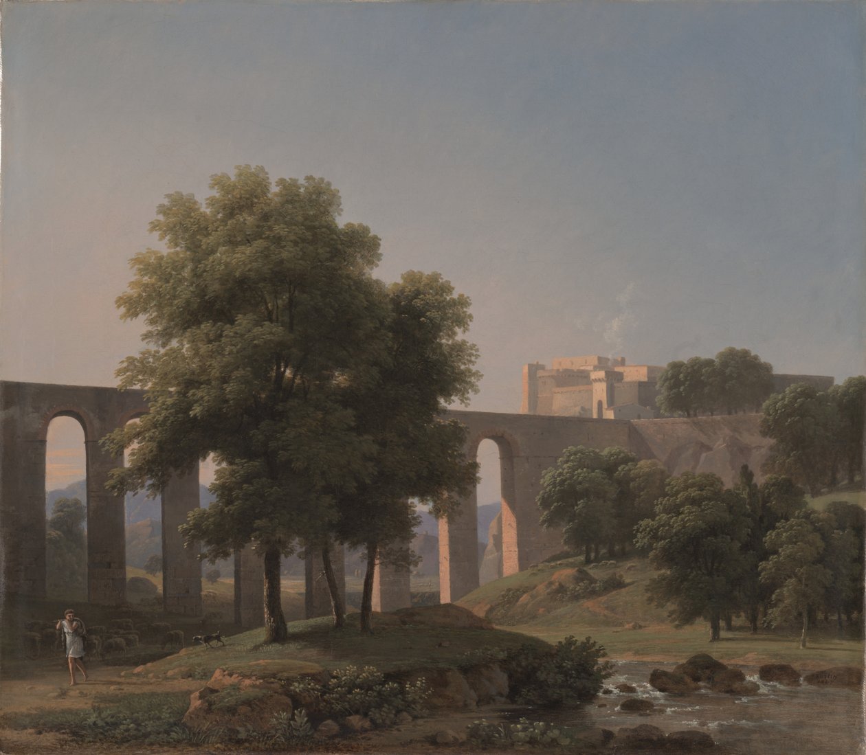 An Aqueduct Near a Fortress by Jean Victor Bertin