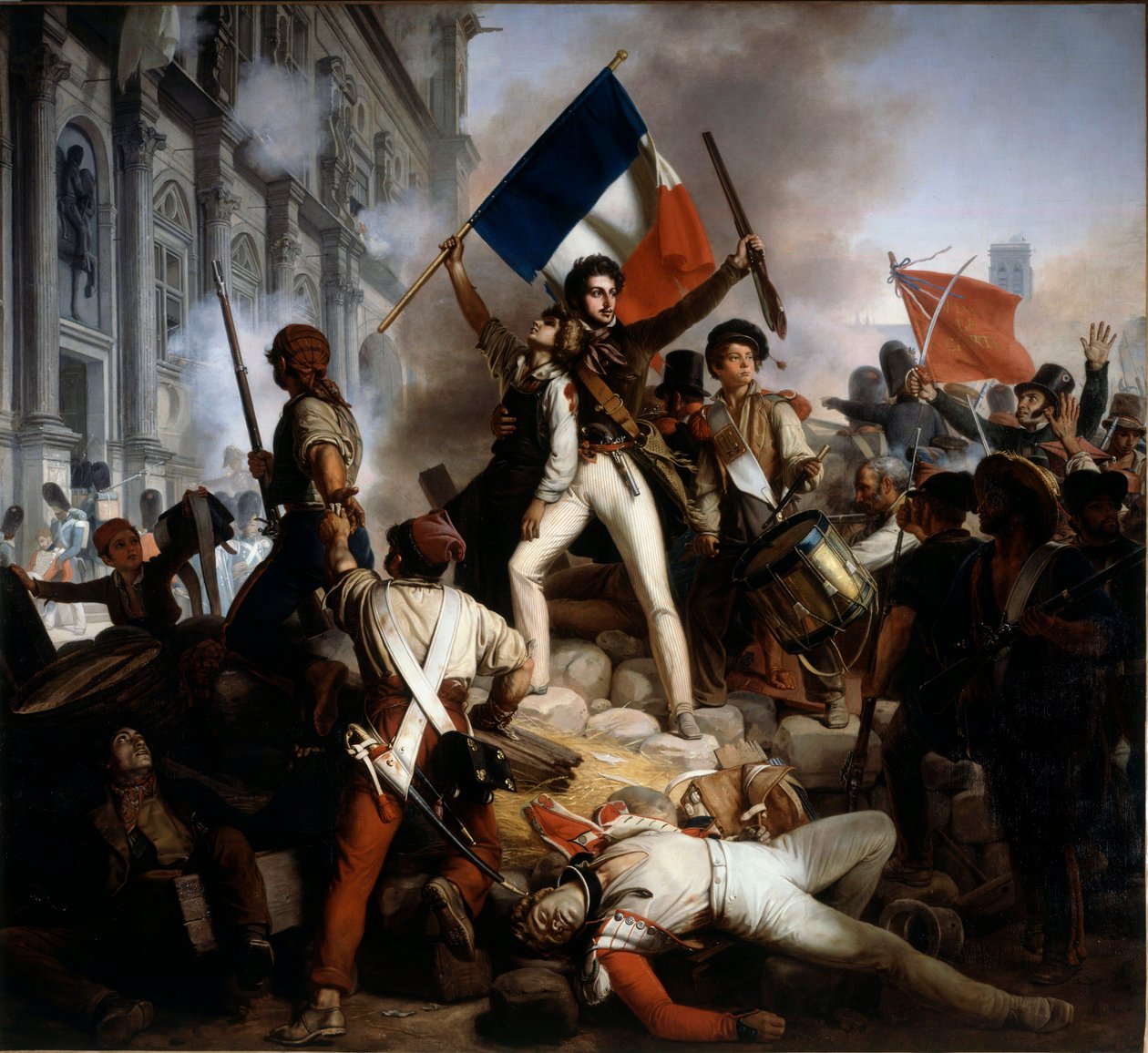 Fighting at the Hotel de Ville, 28 July 1830 by Jean Victor Schnetz