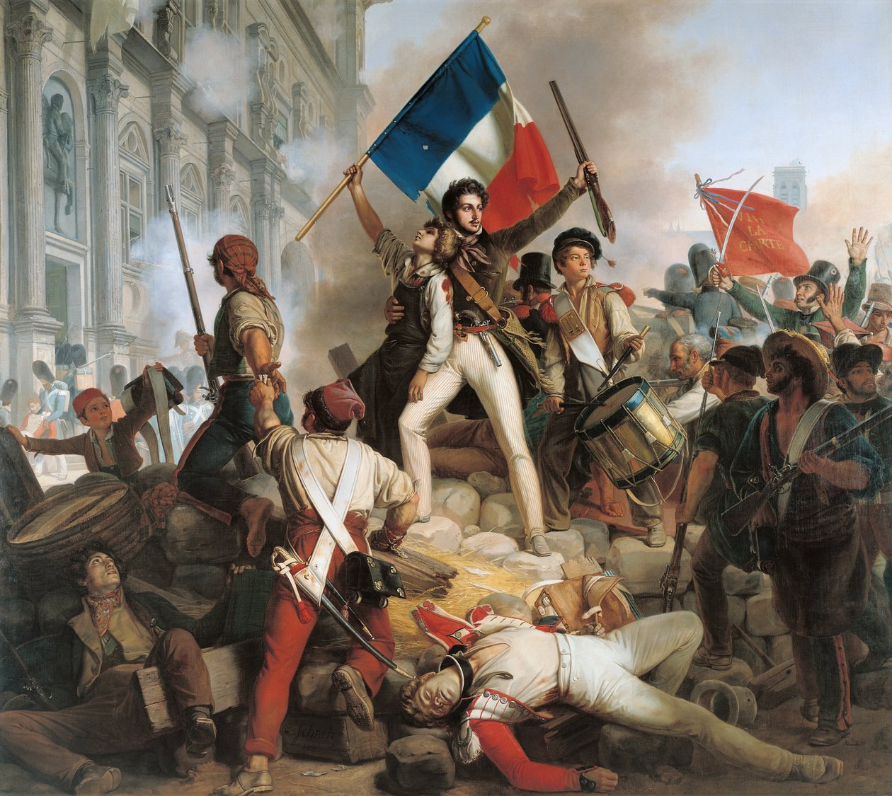 Fighting at the Hotel de Ville, 28th July 1830, 1833 by Jean Victor Schnetz