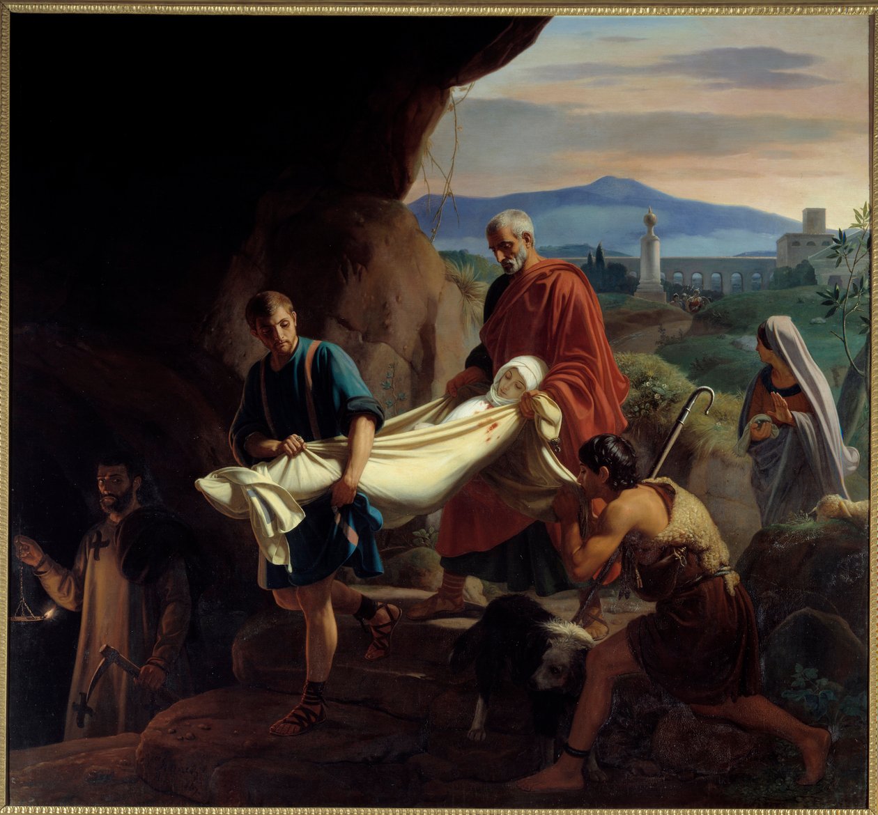 Funeral of a Young Christian Woman in the Catacombs in Rome at the Time of Persecution by Jean Victor Schnetz