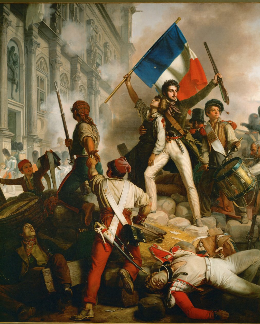 Street Battle in Front of Paris City Hall by Jean Victor Schnetz