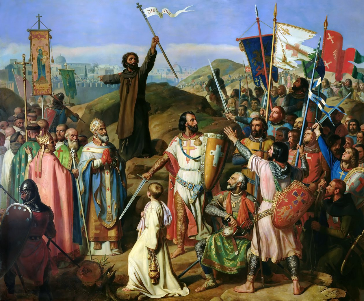 The Barefoot Procession of Crusaders around the City Walls of Jerusalem, July 14, 1099 by Jean Victor Schnetz