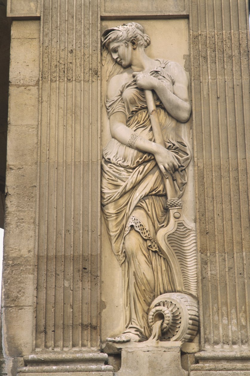 Les Halles, Fontaine des Innocents, stone carving, statue of woman by Jean and Lescot Pierre Goujon