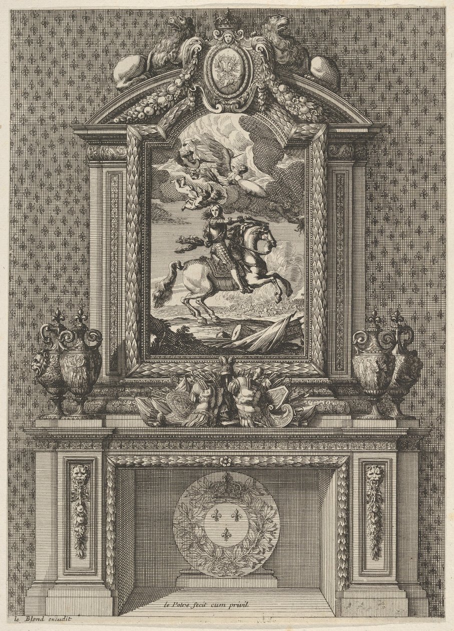 Chimney with a Painting of Louis XIV over the Mantle, from 