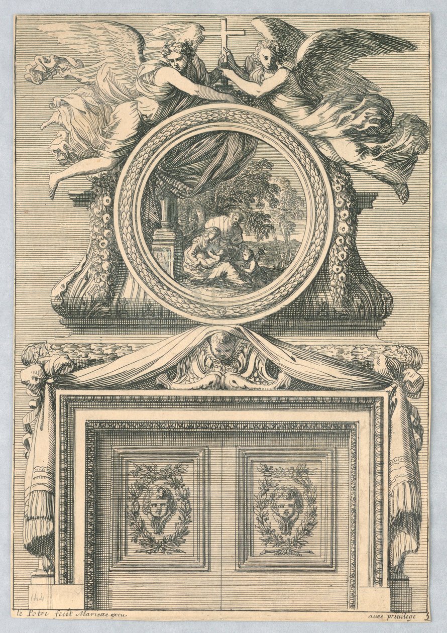Design for Mantlepiece, from "Modern Chimneys" by Jean le Pautre