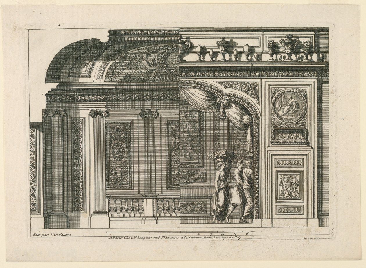 Design for a French Alcove, from Alcoves à le Francoise by Jean le Pautre