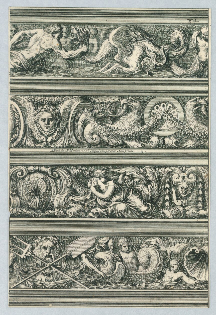 Plate from Friezes Intended for Ornamenting Architecture, Cornices, and Other Architectural Elements by Jean le Pautre
