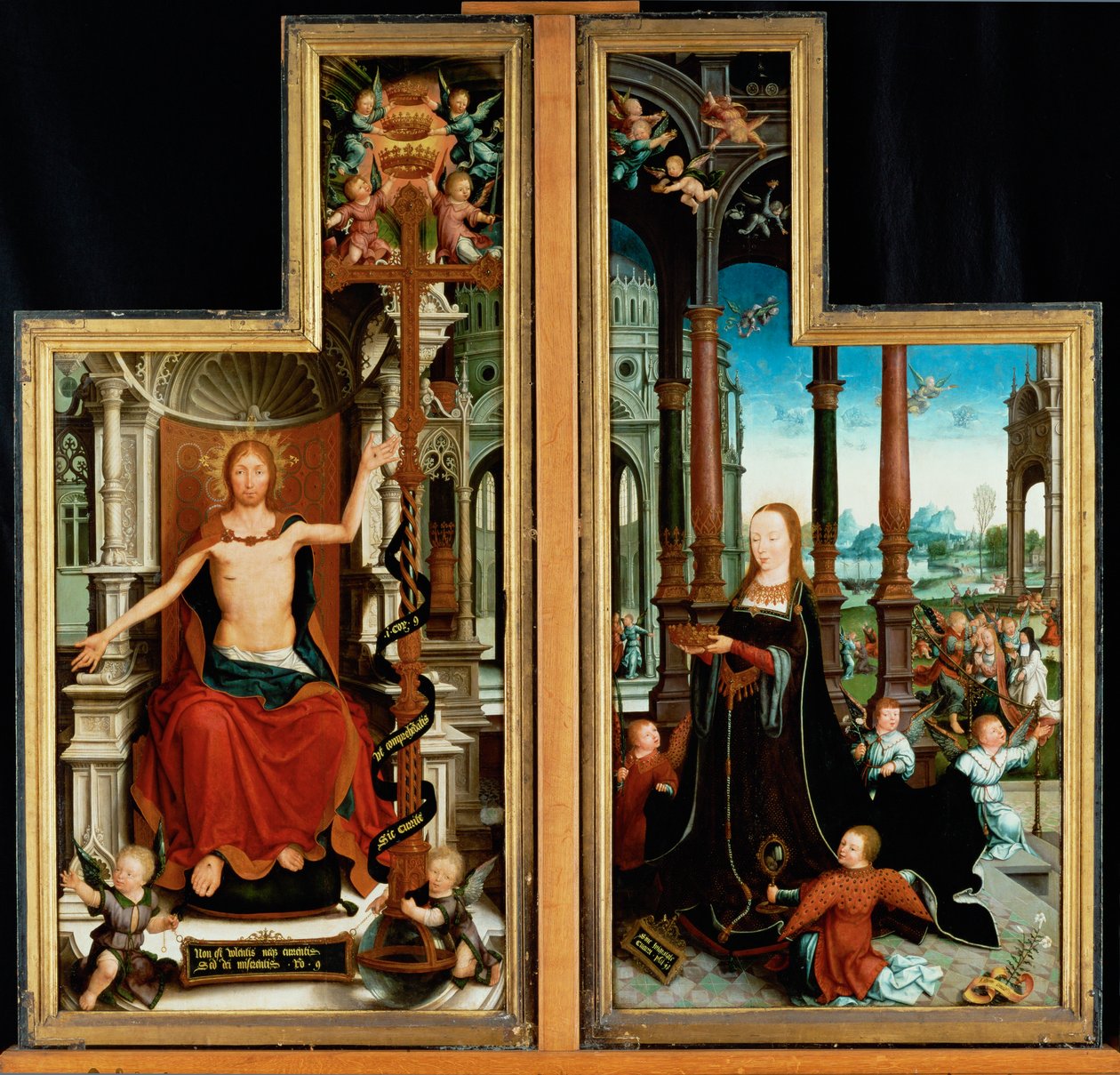 Christ and the Virgin. Closed State of the Polyptych of the Glorification of the Holy Trinity by Jean the Elder Bellegambe