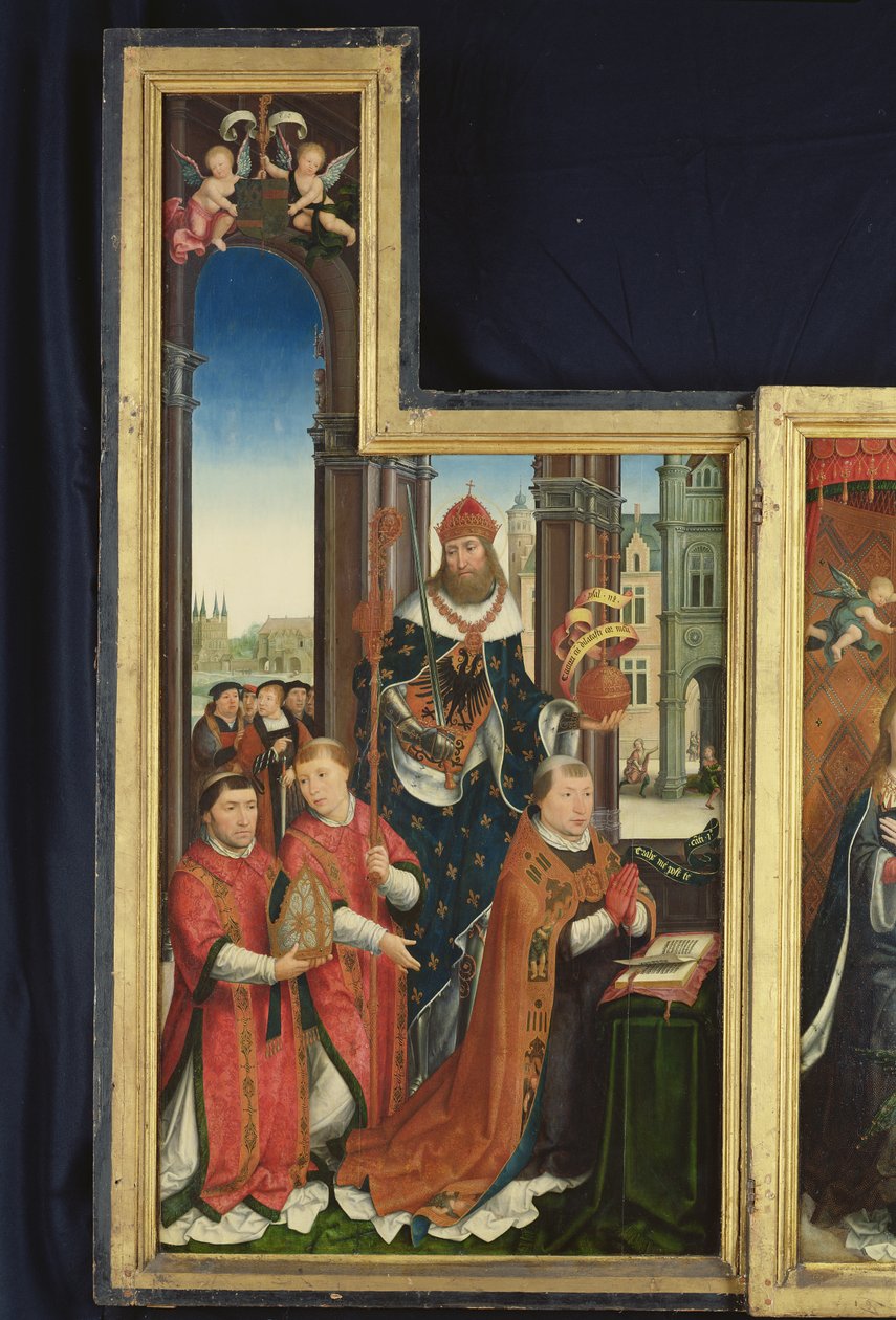 Polyptych of the Glorification of the Holy Trinity, panel depicting abbots by Jean the Elder Bellegambe