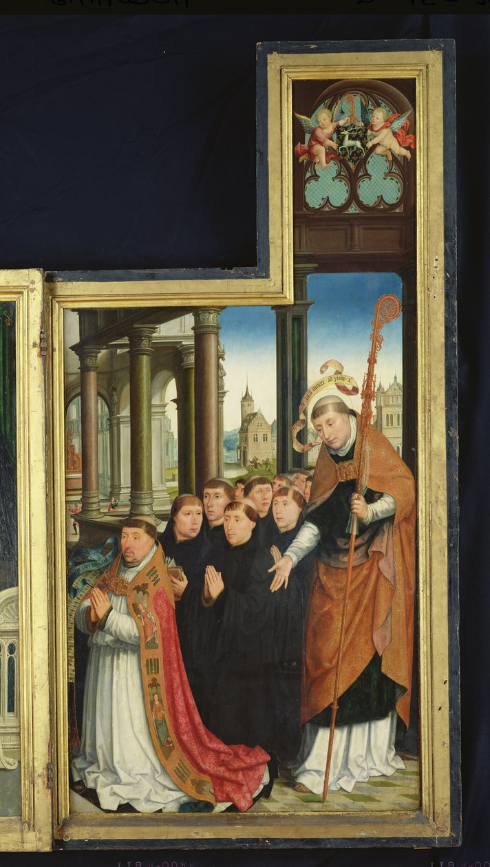 Polyptych of the Glorification of the Holy Trinity, panel depicting monks by Jean the Elder Bellegambe