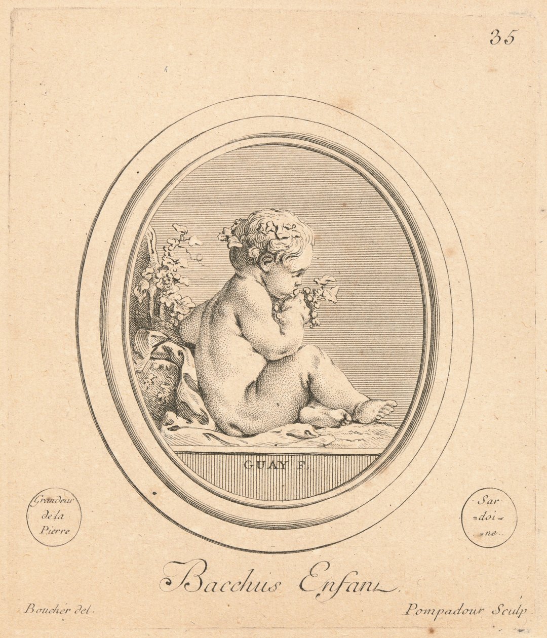 Child Bacchus by Jeanne Antoinette Poisson, marquise de Pompadour after François Boucher after Jacques Guay