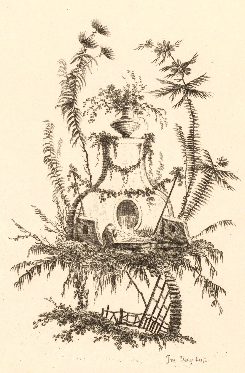 Chinese Fountain with Vase by Jeanne Deny