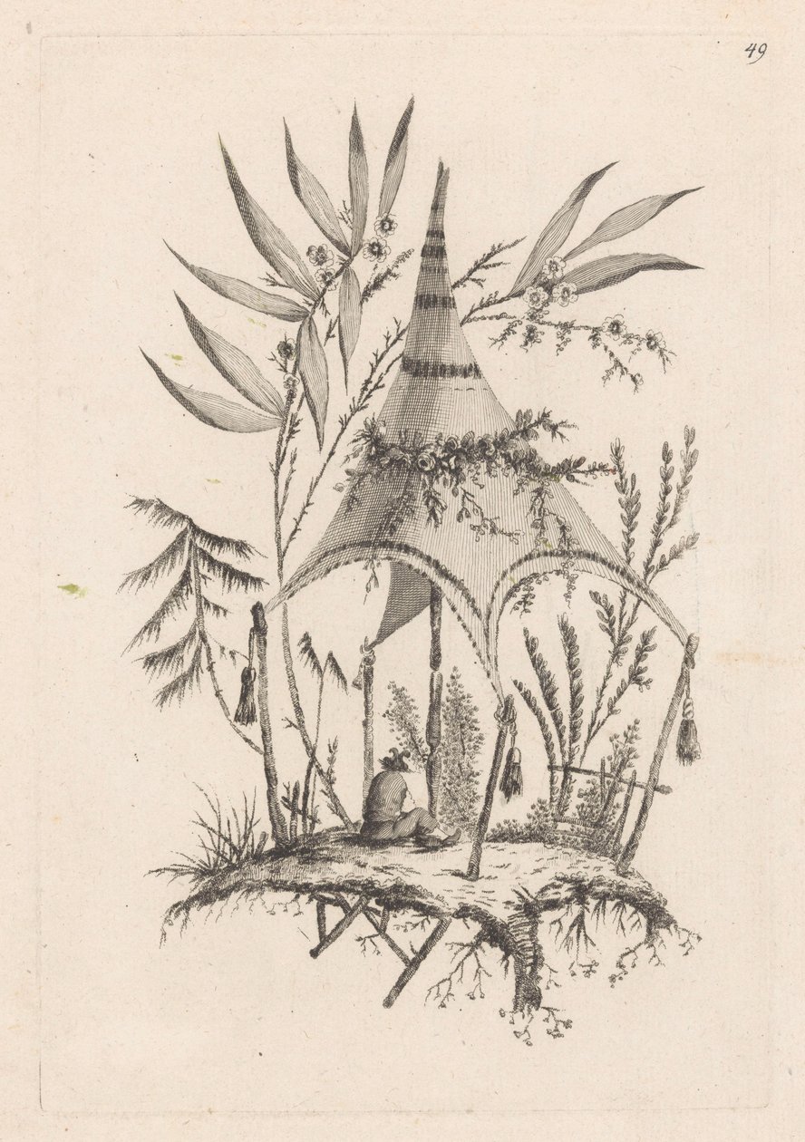 Seated Man Under Tent (Recueil des Tentes Chinoises) by Jeanne Deny