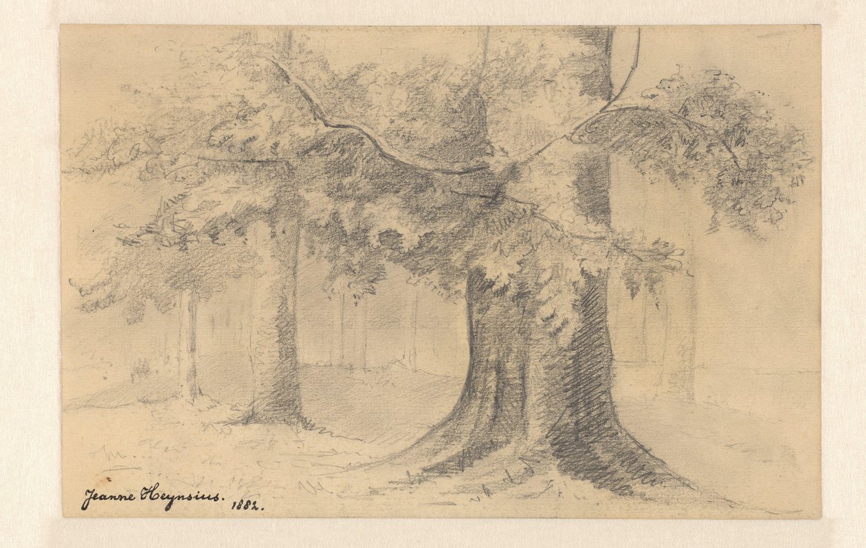 Landscape with Trees by Jeanne Marie Heynsius (signed by artist)