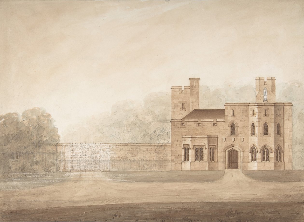 Design for Bishopsgate Lodge, at Windsor Castle, Berkshire by Jeffry Wyatville