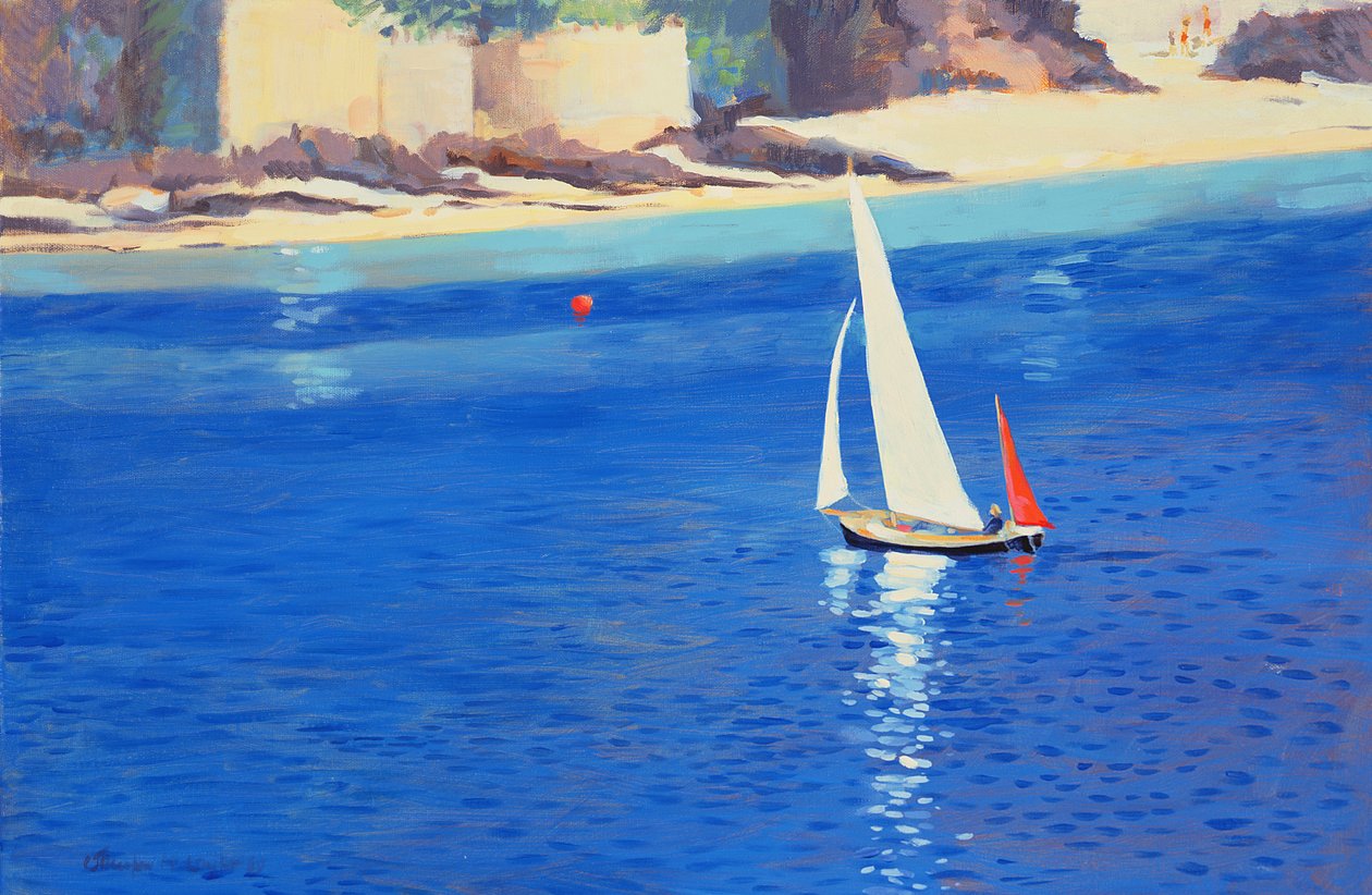 Salcombe - Yawl near Millbay by Jennifer Wright