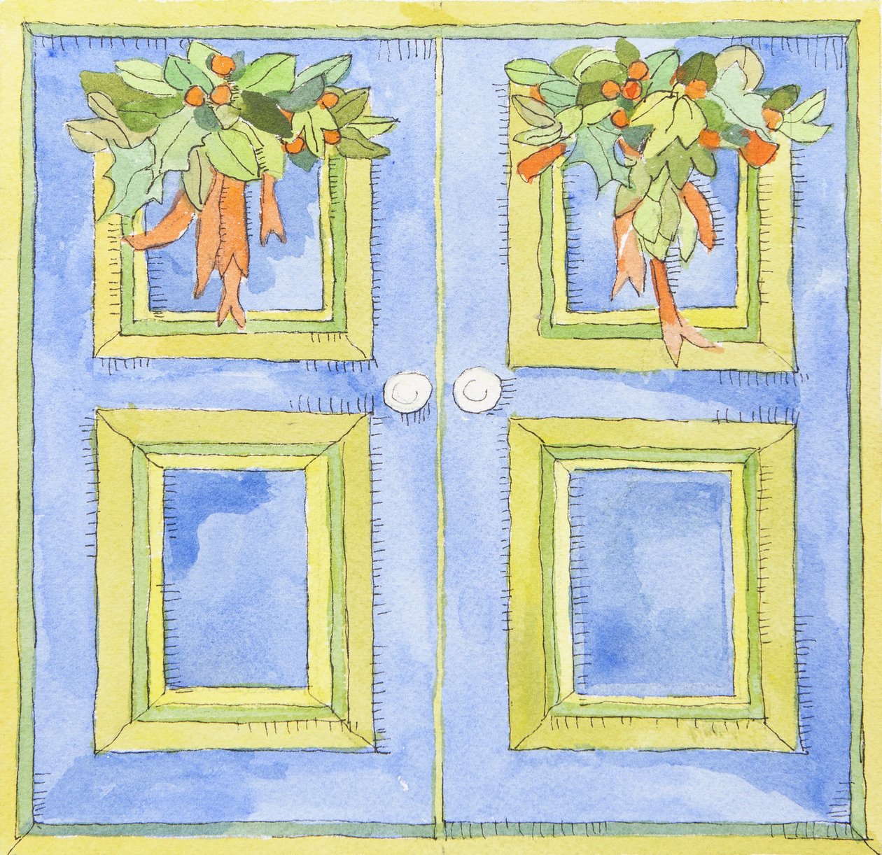 Christmas cupboard doors by Jennifer Abbott