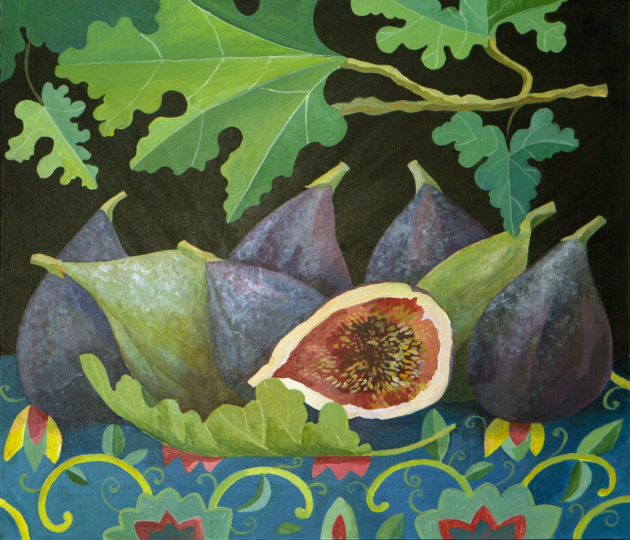 Figs on black by Jennifer Abbott