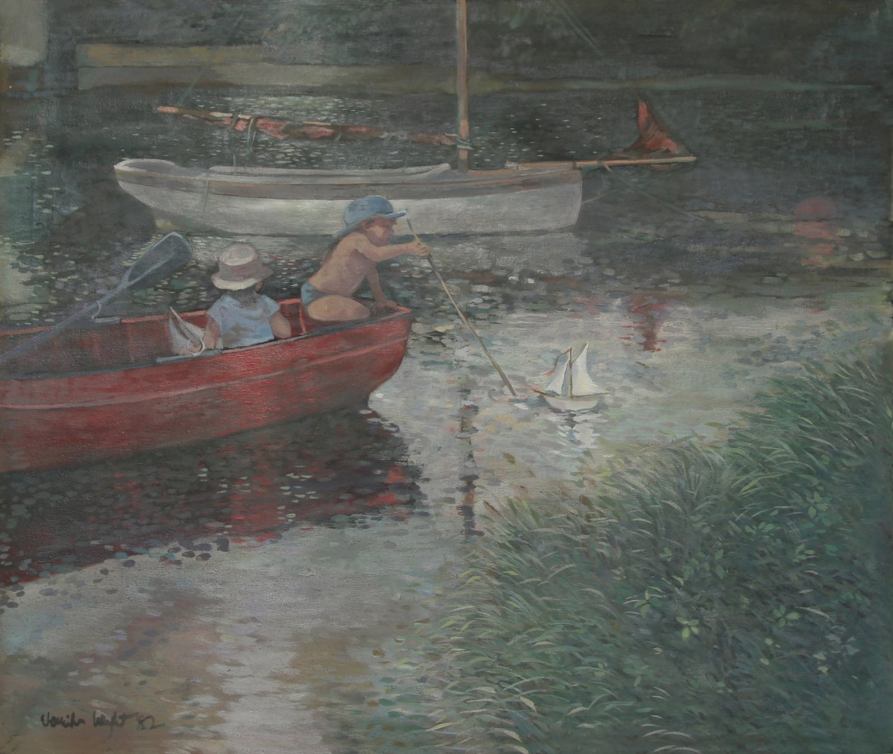 Children Sailing a Yacht by Jennifer Wright