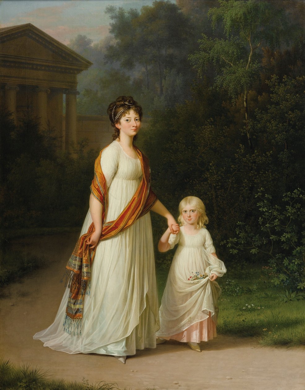 Marie Sophie Frederikke, Princess of Denmark and her Daughter, Princess Caroline by Jens Juel