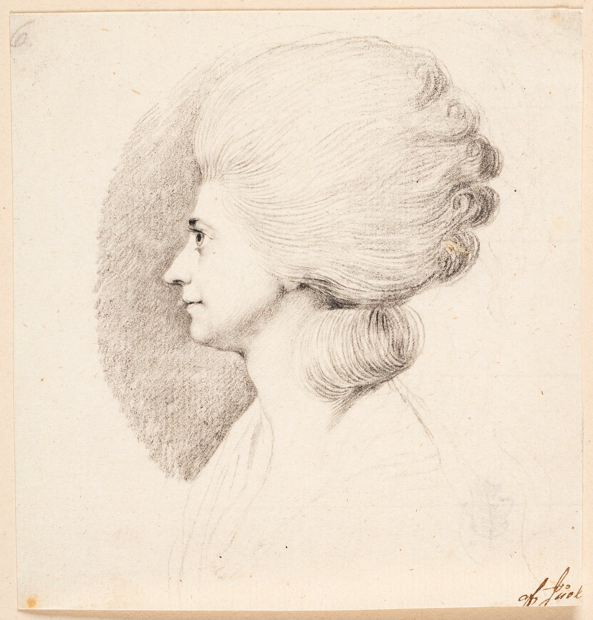 The Actress Mme. Frydendahl, Born Møller. Profile to the Left by Jens Juel