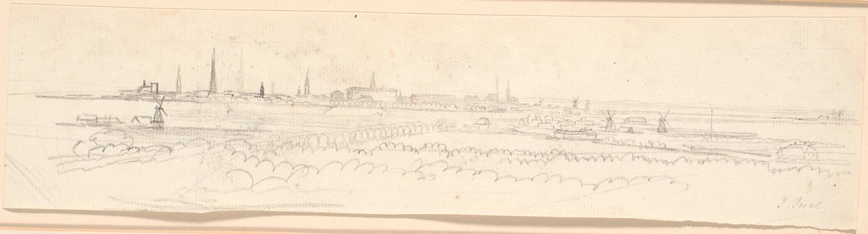 The View Over Copenhagen Seen from Frederiksberg Hill. Background Study for Portrait of Frederick VI as Crown Prince by Jens Juel