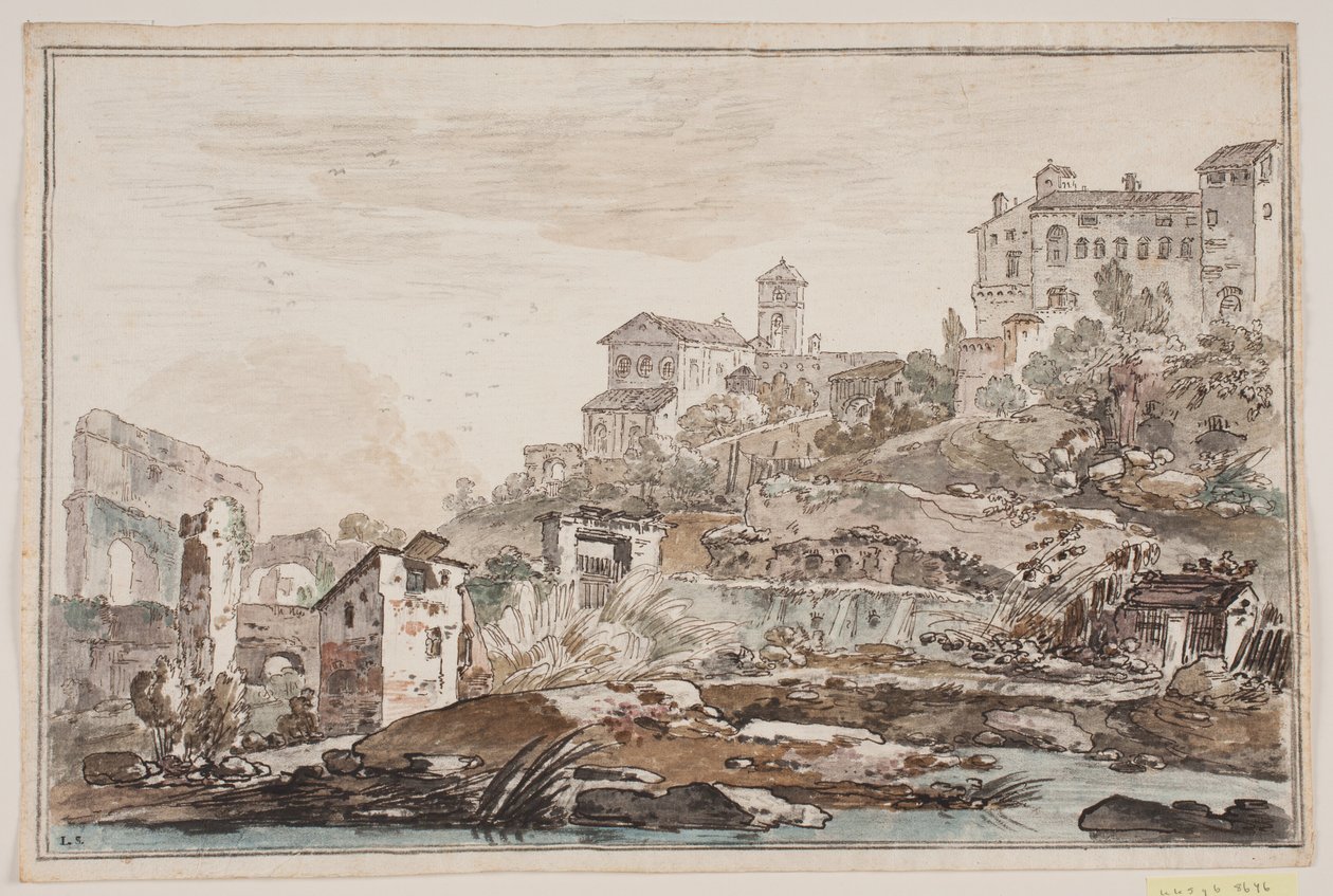Cityscape with Ruins and Elevated Church and Palace by Jens Petersen Lund