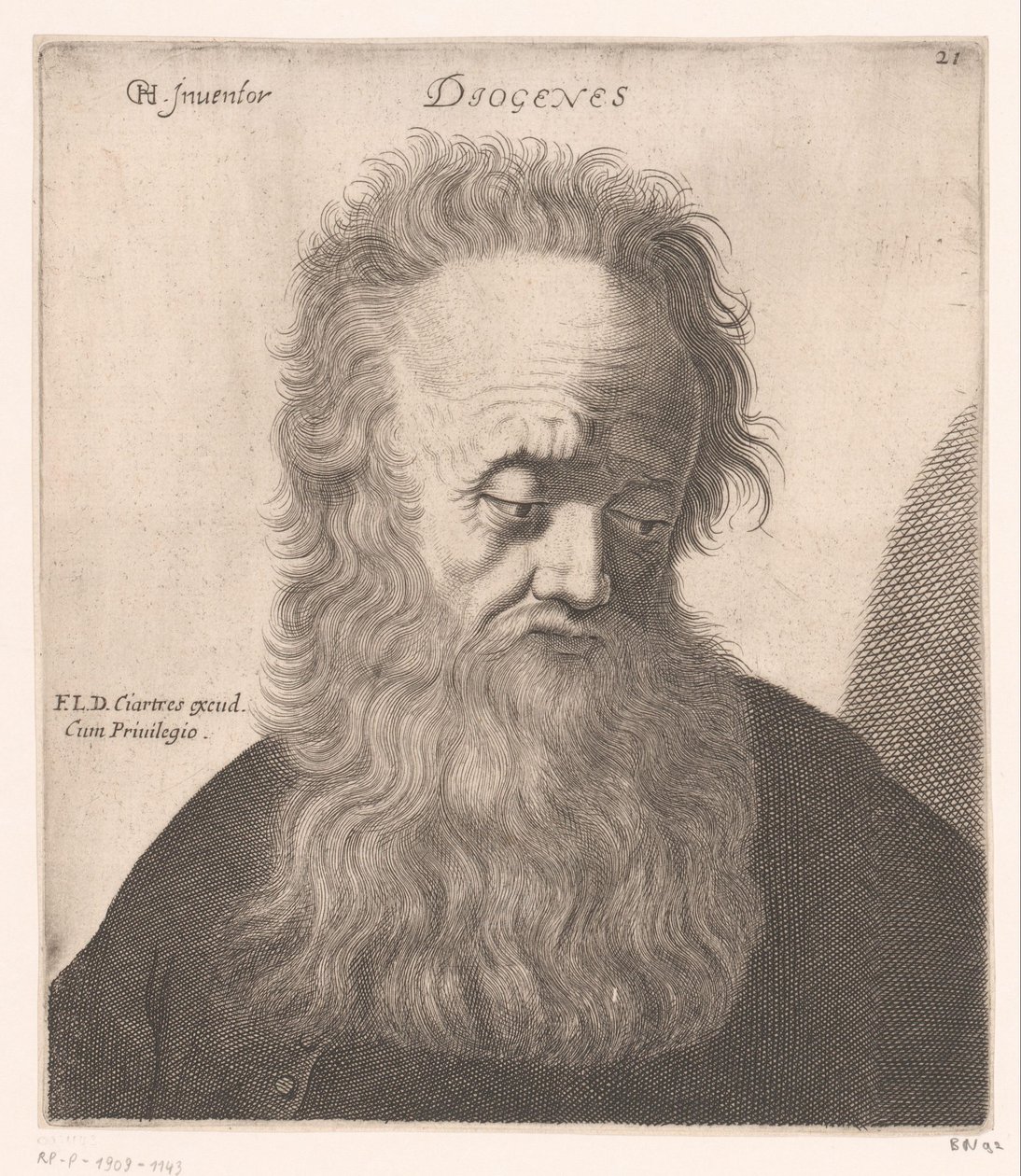 Portrait of Diogenes of Sinope by Jerôme David (attributed to)